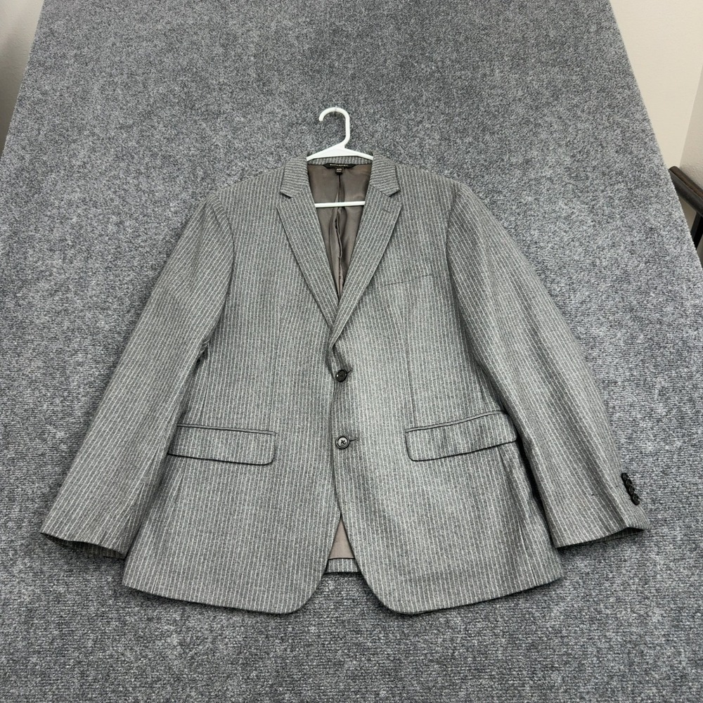 Banana Republic Blazer Mens 42S Grey Wool Pinstripe Marzotto Sport Coat Classic